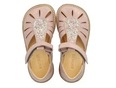 Angulus dråbesandal i lyserød mmed sølv glimmer